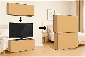 DRESSING MALIN Carton de Déménagement Ajustable pour Écran et Cadre, Double Cannelure, 100 x 15 x 90-160 cm, Recyclable