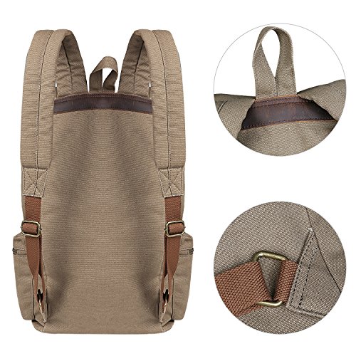 KIPTOP Nylon Vintage Rucksacke Laptoprucksack Damen Herren Schulrucksack Retro Backpack für Campus Studenten und Outdoor Reisen Wandern mit Großer Kapazität - 5