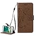 Produktbild Hülle für iPhone 5 5S SE,iPhone 5S Lederhülle,PU Leder Tasche für iPhone 5,Leweiany Elegant Luxus Extra Dünn Tasche Kaffee Premium Schmetterling Blumen Muster Leder Brieftasche Flip Wallet Ständer Cover in Book Style Tasche Case Handyhülle Schutzhülle mit Kartenfach Aufstellfunktion Magnetverschluss für Apple iPhone SE/5/5S Schutzhülle Handytasche