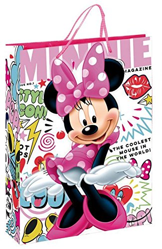 6 Stück Disney Minnie Maus Geschenktasche für Mitgebsel 23x16x9cm Weiss