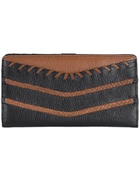 FOSSIL GELDBÖRSE - Caroline - Slim Bifold Wallet - Black/Brown