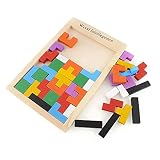 Peradix Tetris Tangram Holzpuzzles Lernspielzeug Intelligenz Pädagigisches Spielzeug für Kinder ab 3 Jahre - 