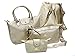 Produktbild LONGCLASS exklusives Designer Handtaschen Set gold KLEOPATRA sehr edel verarbeitete Taschen dezentes Damen Taschenset in gold mit elegantem Rucksack Umhängetasche Kosmetiktasche Handtasche 4 teilig
