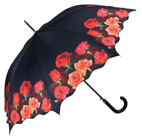 Preisvergleich Produktbild Regenschirm Stockschirm Rosenbouquet
