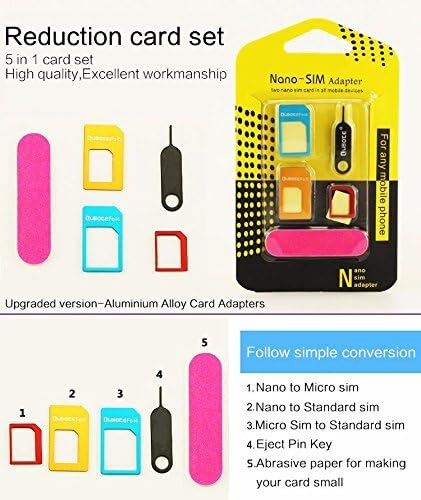 Nido del Bimbo NdB 982 - Kit 5 in 1 - 3 SIM adapter Nano Micro Standard (Normal) Metal Extractor (ideal for APPLE) SIM cut and bevel lining