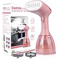 Cadrim Clothes Steamer, Handheld Garment Steamer 1500W 280ml Travel Steam Vertical Strong Steam Iron Auto Cut-Off Powerful For Home, Office & Travel (Pink)