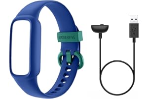 BIGGERFIVE Cavo di ricarica e cinturini di ricambio regolabili, compatibile con il fitness tracker Vigor 2L Kids