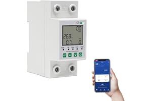 LUIRSAY Medidor de consumo eléctrico WIFI, contador de energía eléctrica WIFI con KWh Meter Guía DIN Digital LCD, contador de energía monofásico multifunción 220 V