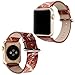 Produktbild lala Pink Apple Watch Armband 38mm Marmor Leder Uhrenarmbänder Ersatzarmbänder mit Silber Metall Adapter für Apple Watch Serie 3 Serie 2 Serie 1 Sport Edition,Rot
