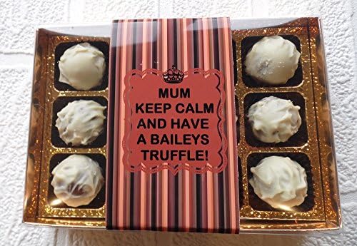Mum Keep Calm And Have A Baileys Truffle! - Novelty Gift Box of 12 Baileys Chocolate Truffles - Mother's Day Personalised Gift