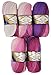 Produktbild 5 x 100 g Alize Strickwolle 40% Woll-Anteil, Mehrfarbig mit Farbverlauf, 500 Gramm Wolle (Beere lila rosa weiß 3950)