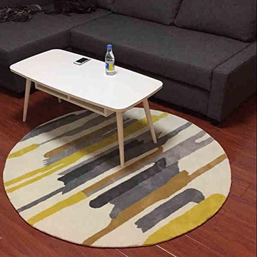 ZHDC® Simple And Modern Personalized Fashion Stripes Round Carpets Living Room Study Bedroom Carpet Household Soundproof Carpets Soft and comfortable ( Size : 100cm Diameter )