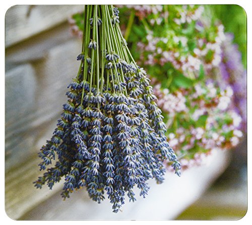 WENKO 2511924500 Motivplatte Lavendel-Strauß - für alle Herdarten, Schneidbrett, Gehärtetes Glas, 50 x 56 cm, Mehrfarbig