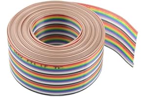 BGTXINGI 30Pin Wire Rainbow Color Flat Ribbon IDC Wire Cable(16ft/5m 30Wire)