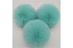 BrightGlow Kunstfell Pompon 8cm Weiche Pompons zum Basteln Groß Pom Pom Bälle Fellbommel Kunstfell-Pom-Poms DIY Pom Pom Bälle Kaninchenfell Bommel für Mützen Beanies Tasche Hellgrün 10 Stück