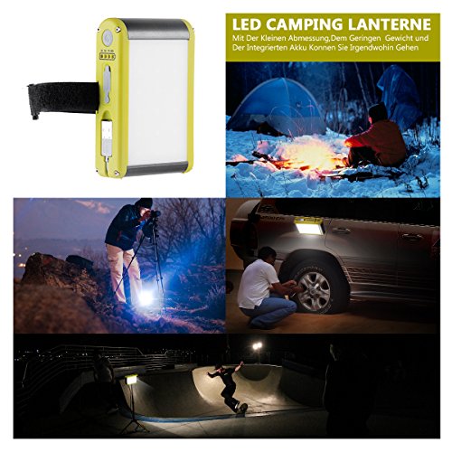 Ustellar LED Camping Lampe USB Wiederaufladbare Camping Laterne, 5200mAh Powerbank mit USB-Kabel, 3 Leuchtmodi Dimmbar, LED Campinglampe Arbeitsleuchte für Reise, Wandern, Zelte, Zuhause, LED Arbeitsleuchte - 6