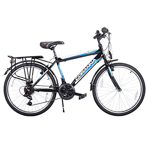 24 ZOLL FAHRRAD 21-GANG SHIMANO MIT BELEUCHTUNG FARBE SCHWARZ