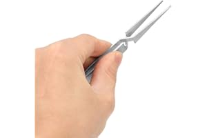 TICFOX Samfox Pince à Épiler Inversée, Brucelles Cross Lock Brucelles Inverser Réparation Brucelles pour Souder Modéliser Artisanat Artisanat Papeterie Microélectronique Photovoltaïque