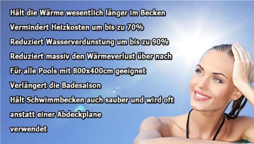 Miganeo 8×4 m Premium Solarplane schwarz/blau Poolheizung rechteckig für Pool - 4
