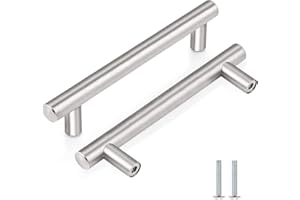 CCHONG 2 Pack Kitchen Cupboard Handles Stainless Steel Kitchen Door Handles Brushed Cabinet Handles Wardrobe Drawer (2 Pack Silver, Hole Centre 76mm)