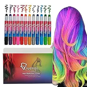 Qivange Hair Chalk Pens Set 12 Pcs Hair Chalk Pen