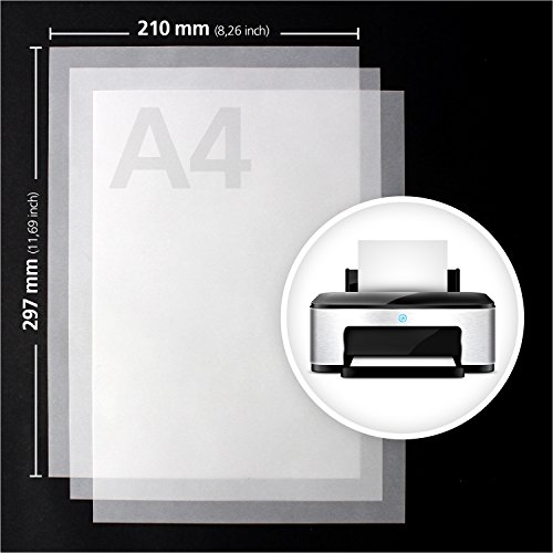 beneart® Transparentpapier DIN A4, 100 Blatt, Premium Qualität 100 g/m², transparentes Design, bedruckbar, Farbe weiß, Bastelpapier, Hochzeitseinladung, Einladungskarten, Geschenkkarten, Briefumschlag - 2