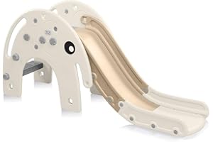 ‎BABY VIVO Baby Vivo Kinder Rutsche Kinder Rutsche Gartenrutsche Kleinkinderrutsche Kunststoff Elefant abgerundete Ecken & Kanten für Indoor & Outdoor in Kaffee/Braun