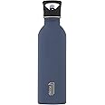 Décor Snap n Seal Soft Touch Stainless Steel Bottle | Leakproof Bottle with Straw | Ideal for On The Go, Gym & Travel - 1L, Navy Blue