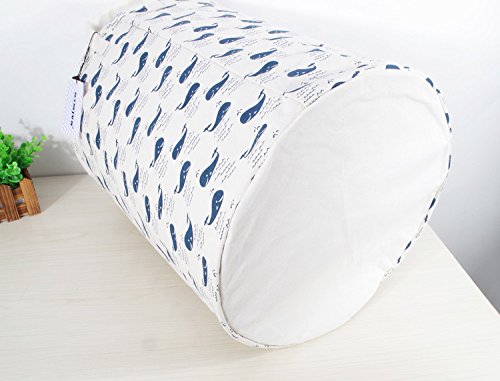 Kimjun Baumwolle Leinen Runden Faltbar Waschekorb Waeschesammler Korb Kinder Spielzeug Aufbewahrungskorb Aufbewahrungsbox mit deckel -Wale - 4