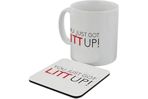 Grindstore Boccale You Just Got Litt Up Mug & Coaster Set Bianca