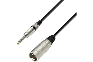Adam Hall Cables 3 STAR BMV 1000 - Cavo Microfono XLR maschio a Jack stereo da 6,3 mm 10 m