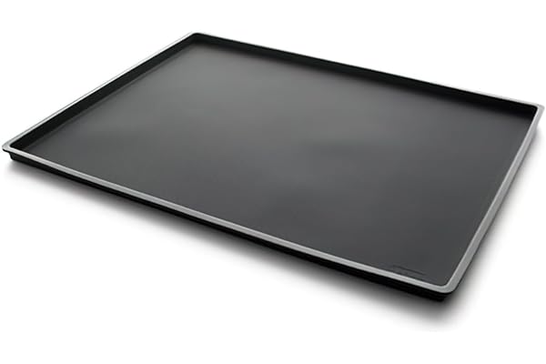 Lékué - Tapis de Four à Rebords Silicone Noir 40 x 30 cm, Tapis de patisserie à génoises, gâteau roulé/Plateau cuisson anti-débordement
