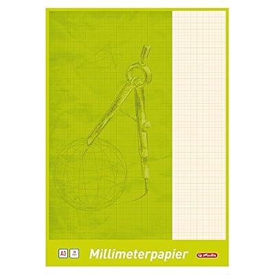 Herlitz 690305 Bloc de feuilles de papier millimétré A3, 20 feuilles a3
