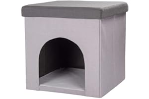 SunnyDogs Hundehöhle 50x50x50cm, grau, Katzenhöhle, Hundebett, Katzenhaus