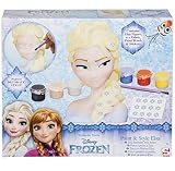 Figura de escayola para pintar y decorar inspirada en la princesa elsa, incluye pintura de colores, pincel y gemas de diferentes colores para adornar su pelo