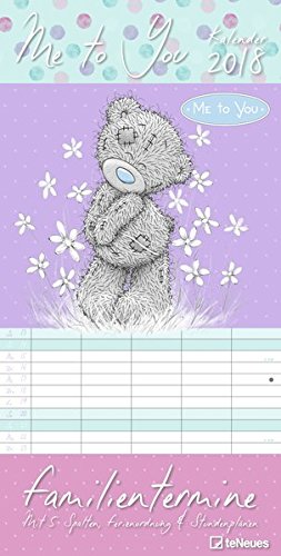 Me to you Teddy 2018 - Familienplaner, Kalender für Kinder, Teddybären - 23 x 45,5 cm