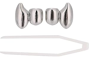 JONLAKI Iced Out Diamond Teeth Grillz for Men Women, Plating Hip Hop Gold Grills for Your Teeth, Teeth Jewelry and Accessories, 2pcs Single Tooth Bling Teeth Decoration