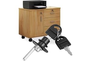 MUMUSUKI Serratura Cassetto in Lega di Zinco, 2 Pezzi Serrature Armadio con Chiave, Cassetti Serratura a Cilindro per Cassetto per Vetrine, Classificatori, Cassetti, Armadi, Scrivanie, Mobili (16mm-Nero)