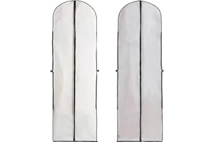 STOUCLA Suit bag,garment bags,suit covers for men,wedding dress garment bag,dress bags covers long with zipper,coat covers protector bags waterproof, for suits,dresses,long coats,60 x 180 cm, 2pack