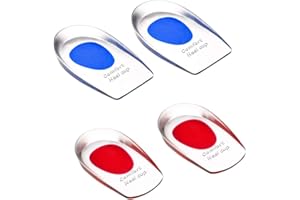 PHOENIXDN 2 Pares de Almohadillas de Silicona, de Gel Ortopédicas para El Talón, Almohadillas de Apoyo para El Talón para La Fascitis Plantar