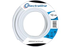 Electraline 60107035J Couronne de câble H05VV-F pour rallonge 10 m section 2x1,5 mm²