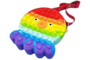 BUYVERSE Bolso bandolera infantil de silicona con burbujas antiestrés para niñas