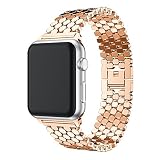 JINRU Edelstahl-Uhrenarmband-Schnellverschluss-Armband-Metallbügel-Ausrichtungs-Verschluss Für Männer-Damen (Schwarzes, Silber, Gold, Rosen-Gold) Mögen Eine Fisch-Skala, Sehr Persönlich,Rosegold,38Mm