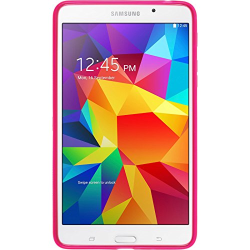 PhoneNatic Case für Samsung Galaxy Tab 4 7.0 Hülle Silikon pink X-Style Cover Galaxy Tab 4 7.0 Tasche + 2 Schutzfolien - 2