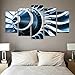 Produktbild XLST Modern Wandkunst 5 Stücke Segeltuch Drucken HD Jet Engine Turbine Blade Poster Wohnkultur Für Wohnzimmer,A,30X50X230X70X230X80X1