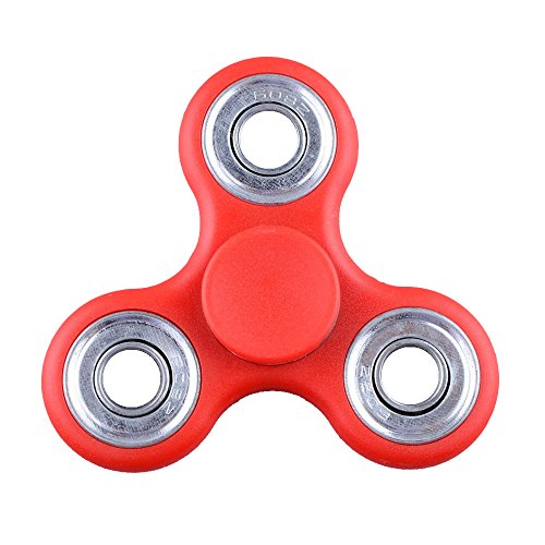Tri Fidget Hand Spinner Toy, Stress Relief Toy EDC Fidget Spinner Ultra Durable High Speed Bearing Fidget Finger Toy, Great for Fidgeters /ADD / ADHD / Anxiety / Autism Adult and Children, Red