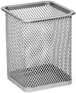 Weimay Rectangular Mesh Style Metal Pen Holder Organizer Container grey
