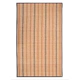 Alfombra de Bambú Natural, para Salón y Dormitorio, en color Beige, de 120cm X 180cm. Diseño Étnico, con estilo Bohemio.