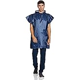 Amazon Brand - Symactive Men Polyester Water Resistant Rain Poncho | Hooded | Rain Protection | Blue | Extra Long