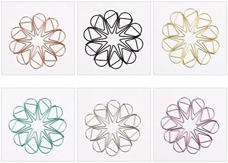 Zedtom 60 pcs Creative Drop Shape Coloured Paper Clips File Clips Office Stationery (Random Color)